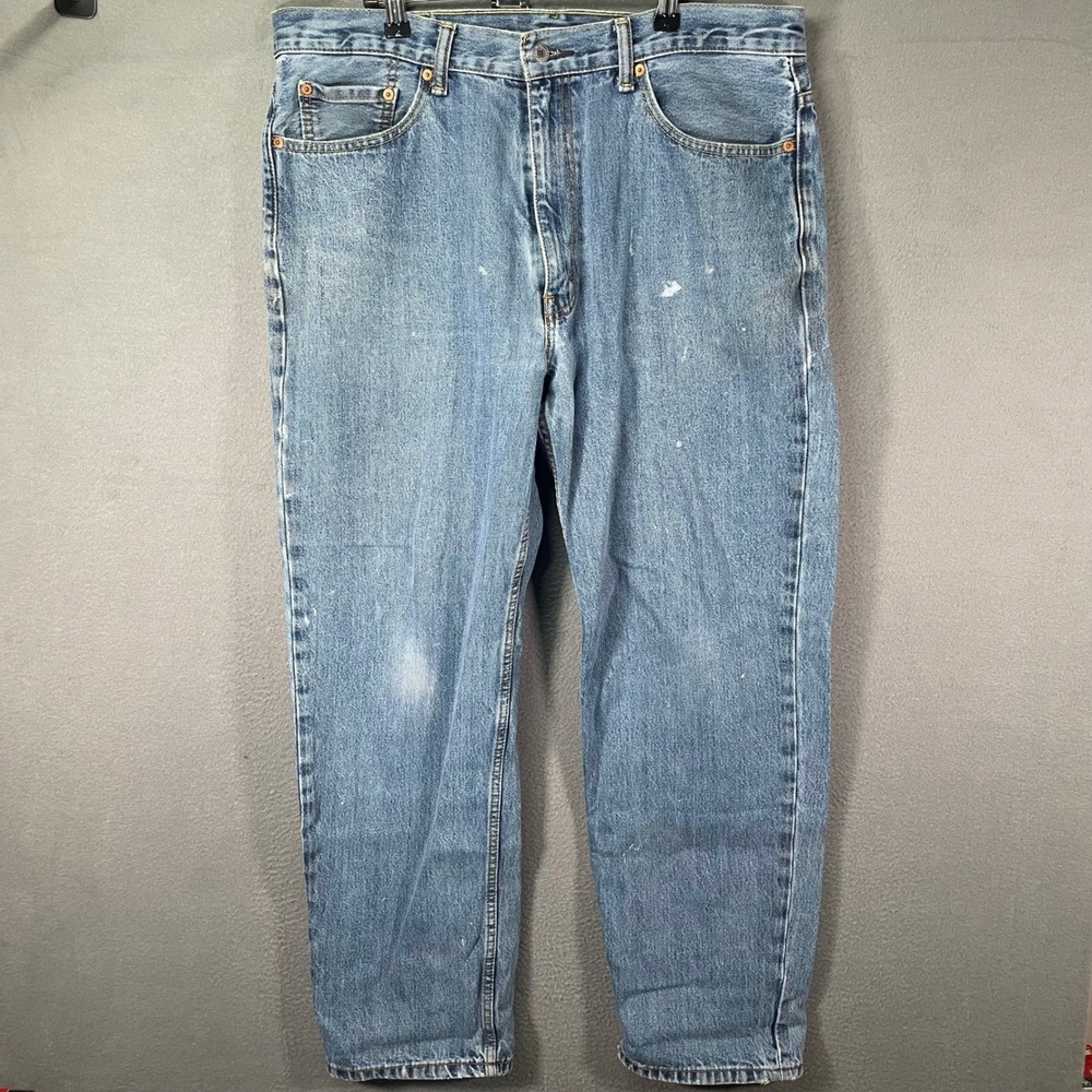 Levi's 550 Relaxed Fit Jeans 38x32 Blue Paint Splatter Workwear
